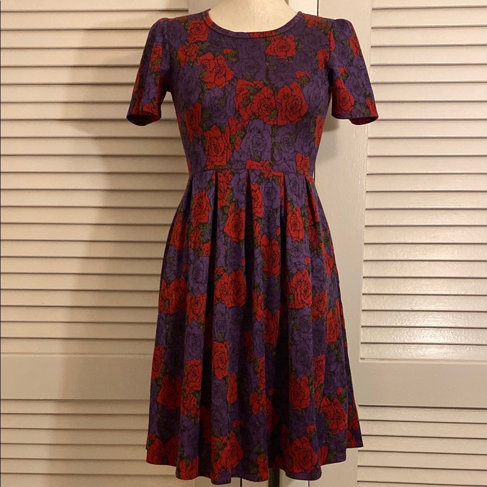 Flirty Vintage-Inspired LulaRoe Fit & Flare Dress- Size XS